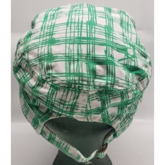 Fox Racing Strapback Green Tartan Plaid Painter Newsboy Trucker Hat - Picture 4 of 13